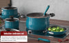 Cook N Home Nonstick Saute Fry Pan Skillet Set, 8, 9.5, and 11-Inch Kitchen Cooking Frying Saute Pan, Induction Compatible, Turquoise, 3-Piece