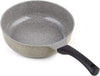 Cook N Home Nonstick Saute Skillet Pans 8 inch + 9.5 inch 2pc Set, Ceramic Marble Coating Deep Frying Pan Wok Stir-Fry Sauté Pan, Earth