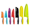 Cook N Home 14-Piece Carbon Stainless Steel Knife Set with 7 Sheaths, Color Coded, Multicolo