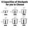 Cooks Standard 18/10 Stainless Steel Stockpot 6-Quart, Classic Deep Cooking Pot Canning Cookware Dutch Oven Casserole with Stainless Steel Lid, Silver