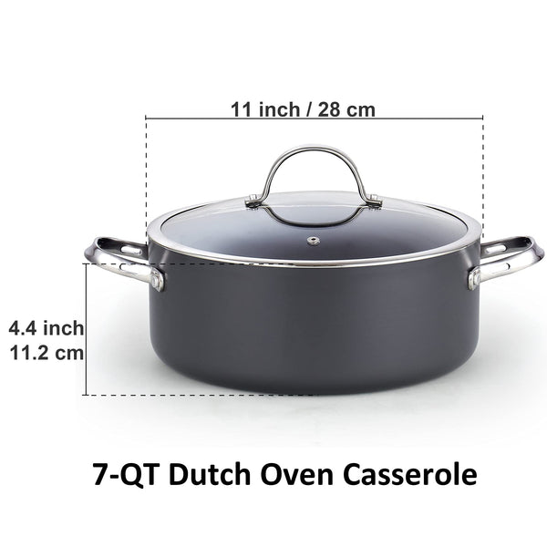 Cooks Standard Hard Anodized Nonstick Dutch Oven Casserole Stockpot 7 Quart