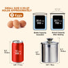 Cooks Standard Stainless Steel Food Jar Storage Canister Set Medium 4-Piece, 0.95qt/1.6qt/2.5qt/3.5qt Airtight Containers with Glass Lid for Tea Coffee Sugar Flour