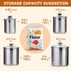 Cooks Standard Stainless Steel Food Jar Storage Canister Set Medium 4-Piece, 0.95qt/1.6qt/2.5qt/3.5qt Airtight Containers with Glass Lid for Tea Coffee Sugar Flour