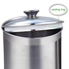 Cooks Standard Stainless Steel Food Jar Storage Canister Set Medium 4-Piece, 0.95qt/1.6qt/2.5qt/3.5qt Airtight Containers with Glass Lid for Tea Coffee Sugar Flour