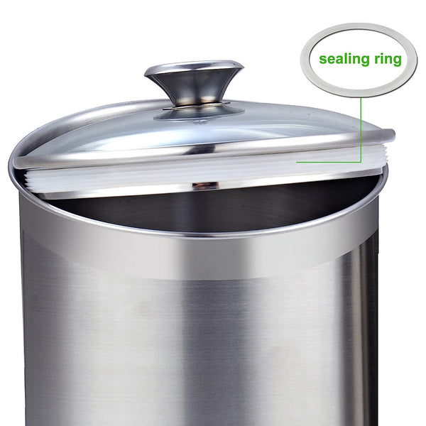 Cooks Standard Stainless Steel Food Jar Storage Canister Set Medium 4-Piece, 0.95qt/1.6qt/2.5qt/3.5qt Airtight Containers with Glass Lid for Tea Coffee Sugar Flour