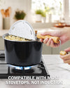 Cook N Home Stovetop Popcorn Popper with Crank, 6-Quart Aluminum Popcorn Pot, Black