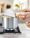 Cook N Home Stovetop Popcorn Popper with Crank, 6-Quart Aluminum Popcorn Pot, Silver