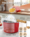 Cook N Home Stovetop Popcorn Popper with Crank, 6-Quart Aluminum Popcorn Pot, Red