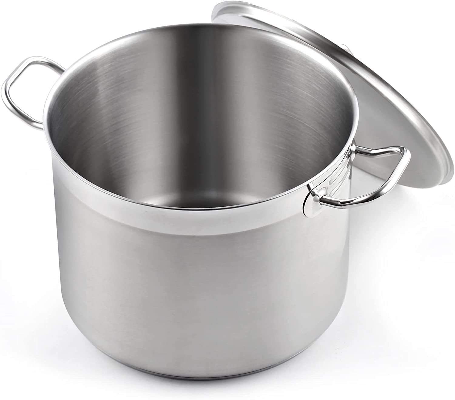 16 Qt Covered Stainless Steel Stock Pot