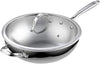 Cooks Standard 02595 Standard Stainless Steel Multi-Ply Clad Wok, 12-Inch with Glass Lid, Silver