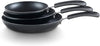 Cook N Home Basics Nonstick Saute Skillet Fry Pan 3-Piece Set, 8 inch/9.5-Inch/11-inch, Black