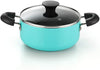 Cook N Home Kitchen Cookware Sets Nonstick, Pots and Pans Set Includes Stockpots, Saucepans, Frying Pans, Dutch Oven Pot with Lids, 10-Piece, Turquoise