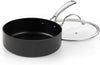 Cooks Standard 3.5 QT Hard Anodized Nonstick Deep Saute pan with Lid, Black