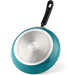 Cook N Home Nonstick Saute Skillet Fry Pan, 9.5 Inch Kitchen Non-stick Cookware Cooking Frying Pan, Induction Compatible, Turquoise