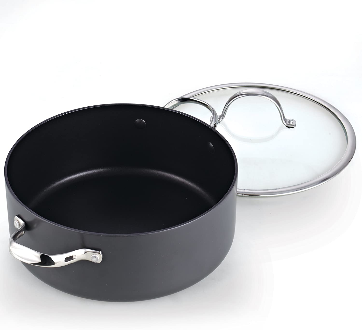 Cook N Home Professional Hard Anodized Nonstick Casserole Dutch Oven  Stockpot With Lid 6-QT 