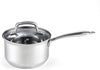 Cook N Home 2608 Lid 3-Quart Stainless Steel Saucepan, Silver