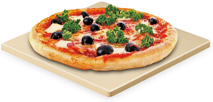 cook n home Cook N Home 02676 Pizza Grilling Stone Set 7.5-Inch Rectangular Heavy Duty Cordierite Bread Baking Stone for Oven and Grill Ideal for Baking Crisp Crust Pizza Thermal Shock Resistant 6-Pack with Scraper