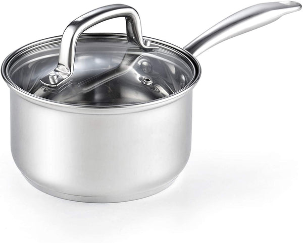 Cook N Home Lid 2-Quart Stainless Steel Saucepan, Silver