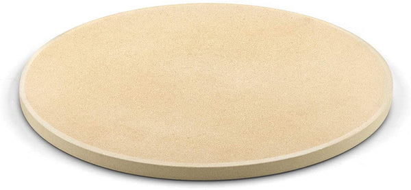 Cook N Home 02661 Pizza Grilling Baking Stone with Scraper, 14-Inch Round Heavy Duty Cordierite Bread Stone for Oven and Grill, Thermal Shock Resistant Ideal for Baking Golden Crisp Crust Pizza