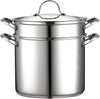 Cooks Standard - 2568 Cooks Standard Classic 4-Piece 12 Quart Pasta Pot Cooker Steamer Multipots, Stainless Steel