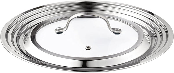 Cook N Home Stainless Steel with Glass Center Universal Lid, Fits 8, 10.25, 11, and 12-Inch