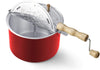 Cook N Home 02699 Stovetop Popcorn Popper with Crank, 6-Quart Aluminum Popcorn Pot, Red