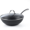 Cooks Standard Flat Bottom With Lid 11-Inch Hard Anodized Nonstick Wok Stir Fry Pan, Black