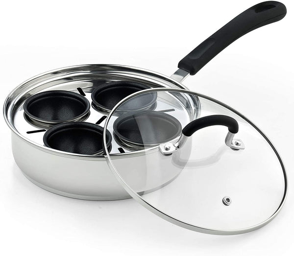 Cook N Home 4 Cup Stainless Steel Egg Poacher Pan 8