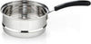 Cook N Home 02655 Professional Double Boiler Saucepan 2-Quart, 18-10 Stainless Steel Steam Melting Pot for Butter Chocolate Cheese, Tempered Glass Lid, Silver