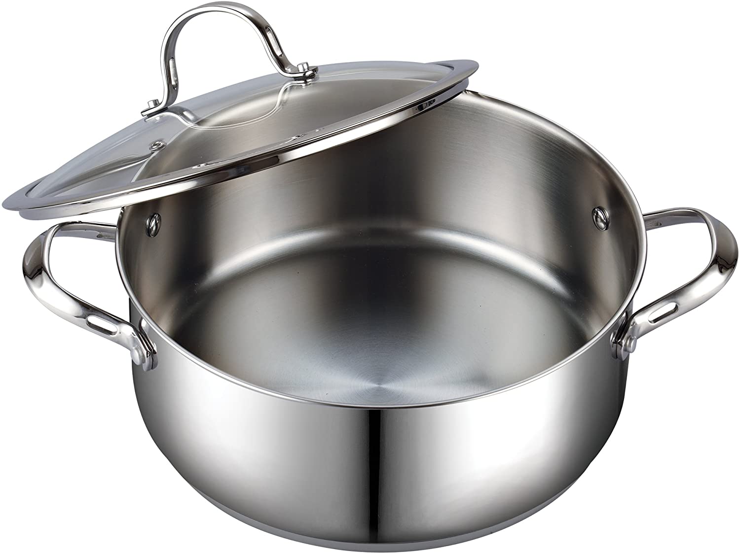 Bc Dutch Oven, with Glass Lid, Stainless Steel, 5 Quart