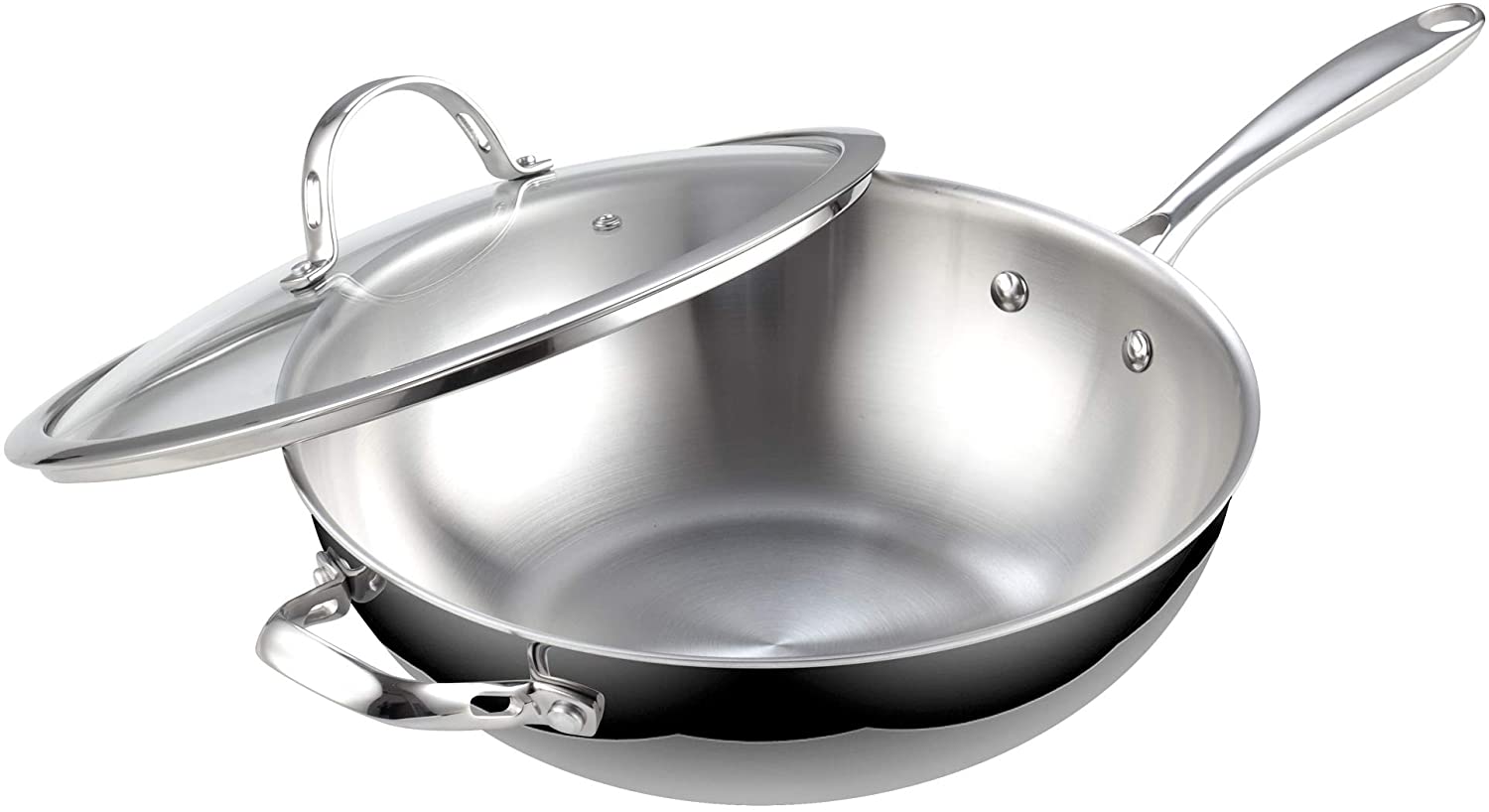 Cooks Standard Stainless Steel Frying Pan 12 Inch, Multi-Ply Full