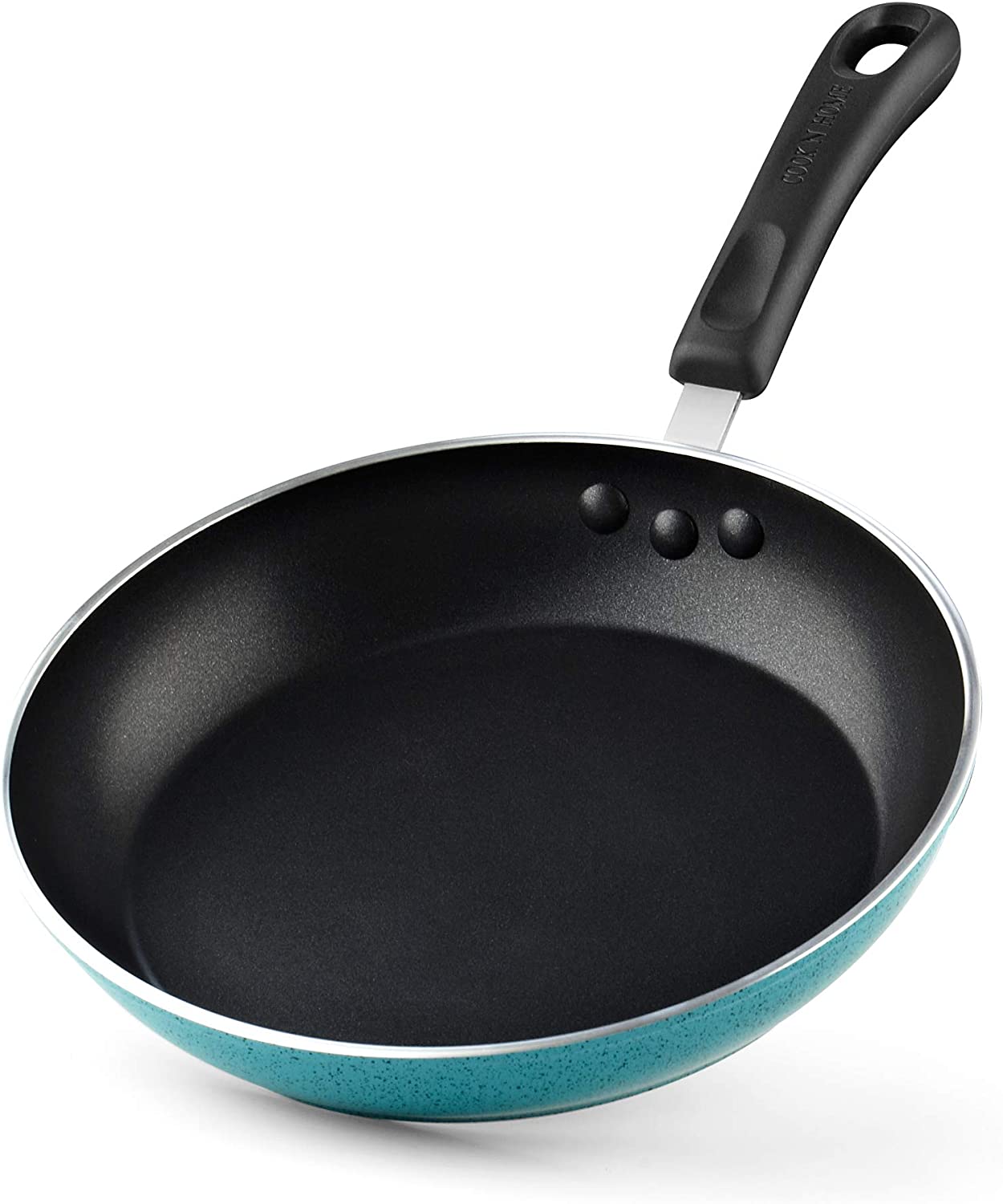 Cook N Home Basics Nonstick Saute Skillet Fry Pan 3-Piece Set, 8  inch/9.5-Inch/11-inch Non-Stick Frying Pans, Black
