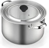 Cook N Home Stainless Steel with Glass Center Universal Lid fits 8, 10. 25, 11, & 12