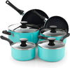 Cook N Home 02692 10 Piece Nonstick Cookware Set Turquoise Color