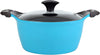 Cook N Home 4.2 Quart Nonstick Ceramic Coating Die Cast High Casserole Pan with Lid,Made in Korea Blue