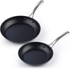 Cooks Standard 8 and 10.5-Inch Fry Saute Omelet 2 Piece Nonstick Hard Anodized Pan Set, Black