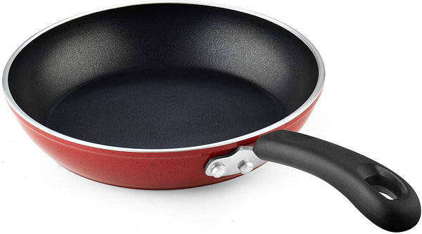 Cook N Home 2612 Nonstick Saute Fry Pan Set, 8, 9.5, and 11-Inch, Marble Red