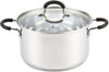 Cook N Home Stockpot Sauce Pot Casserole Pan Saucier Induction Pot With Lid Professional Stainless Steel 5 Quart , Dishwasher Safe With Stay-Cool Handles , Silver
