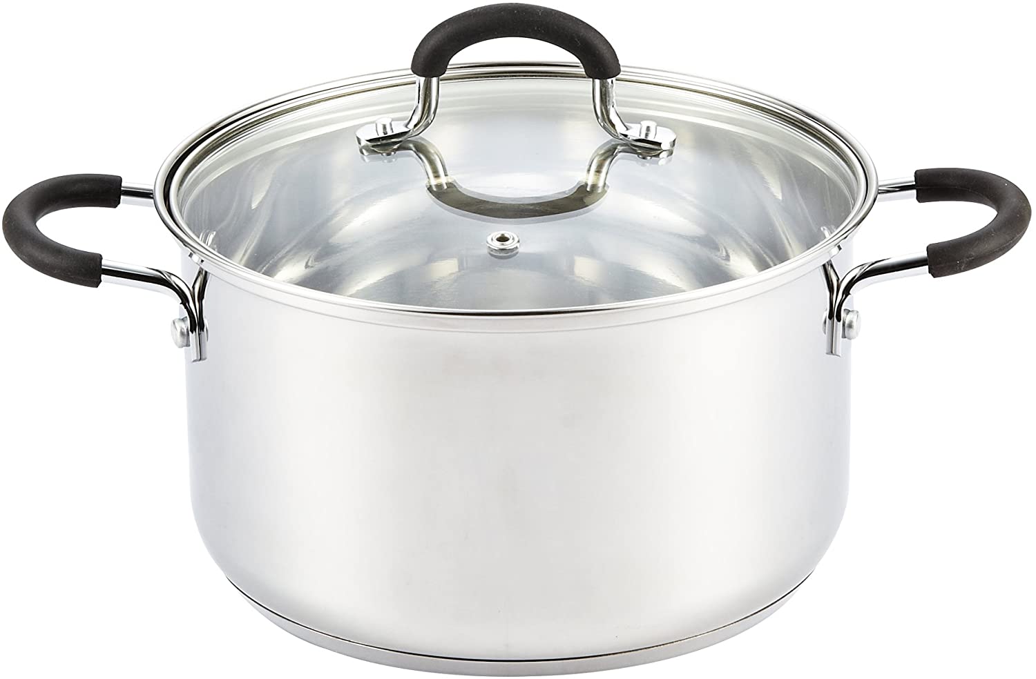 Cook N Home Stockpot Large pot Sauce Pot Induction Pot With Lid  Professional Stainless Steel 24 Quart , with Stay-Cool Handles, silver