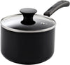 Cook N Home Nonstick Sauce Pan with Glass Lid 3-Qt, Multi-purpose Pot Saucepan Kitchenware, Black, Aluminum
