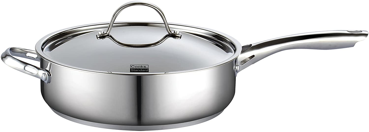 Cooks Standard Classic Stainless Steel Deep Saute Pan with Lid 5