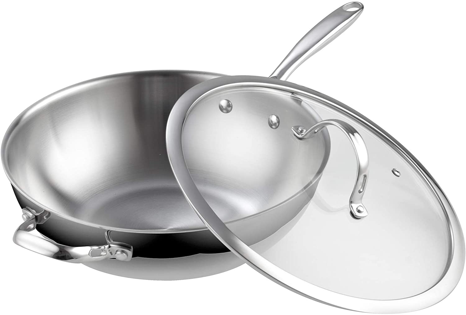 12 Clad Wok with Lid, High End Cooking Wok