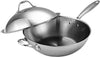 Cooks Standard Wok Pan Stainless Steel, 13-Inch Multi-Ply Clad Stir Fry Pan with High Dome lid, Silver
