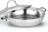 Cooks Standard Wok Stir Fry Pan with Glass Lid, Classic Stainless Steel 12-Inch/30cm Everyday Chef's Pan, Silver