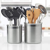 Cook N Home Stainless Steel Utensil Holder Jumbo 2PC set, 5.5-inch x 6.3-inch and 6.3-inch x 7.08-inch, Silver