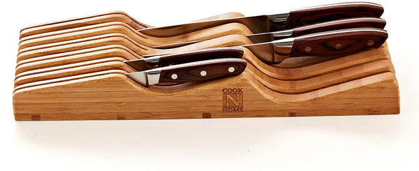Cook N Home Bamboo Knife Storage in-Drawer Block
