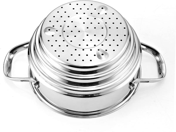 Cooks Standard Classic Stainless Steel Cookware 9-Piece Set Glass Lid