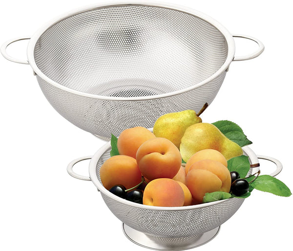 Cook N Home Micro Perforated Colander with Handle and Solid Base