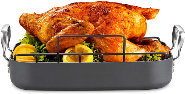 Cooks Standard Hard Anodized Nonstick Bakeware Roaster with rack 16-inch by 12-inch