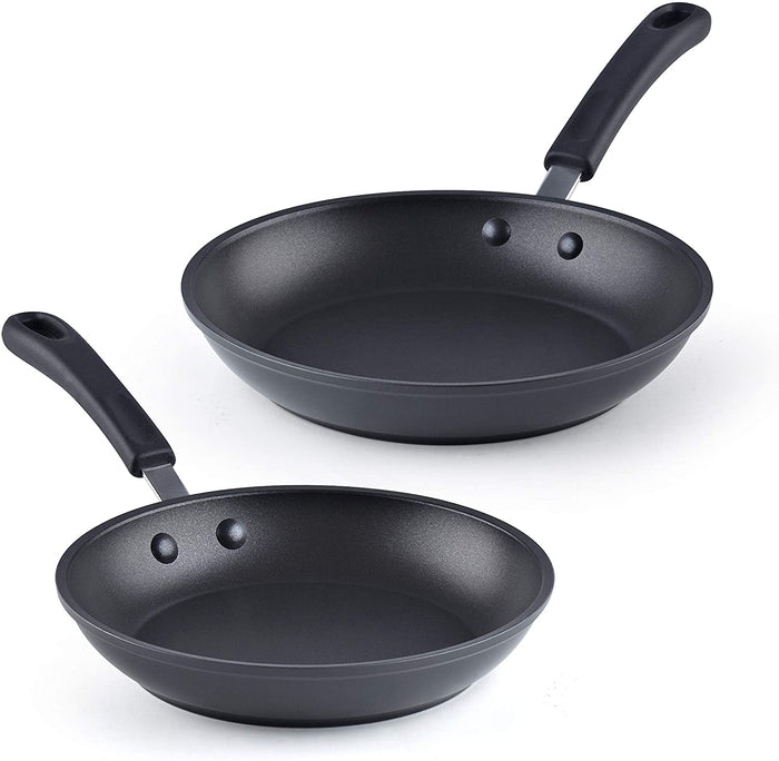 cook n home Cook N Home Nonstick Saute Fry Pan (8"/9.5")2 Piece Professional Hard Anodized Frying Pan Cookware Sets Dishwasher Safe with Stay-Cool Handles Black